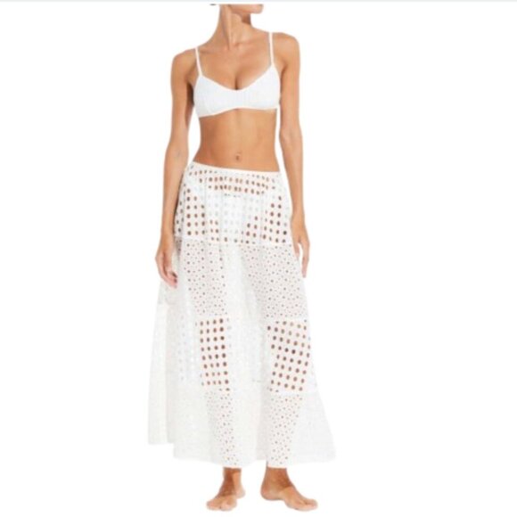 SOLID & STRIPED Dresses & Skirts - Solid & Striped the Georgia Eyelet Maxi Skirt Womens XL White Ivory Cover Up